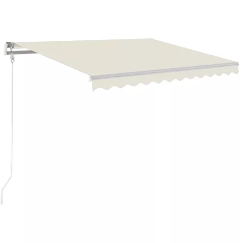  krémszínű automata szélérzékelős és LED-es napellenző 350x250cm