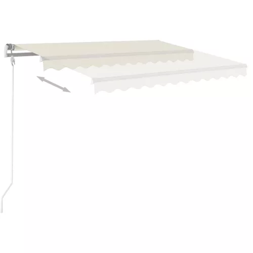  krémszínű automata szélérzékelős és LED-es napellenző 350x250cm