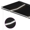  antracitszürke szélérzékelős és LED-es napellenző 350 x 250 cm