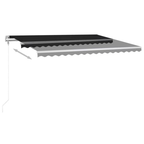 antracitszürke szélérzékelős és LED-es napellenző 400x300 cm