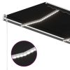  antracitszürke szélérzékelős és LED-es napellenző 400x300 cm