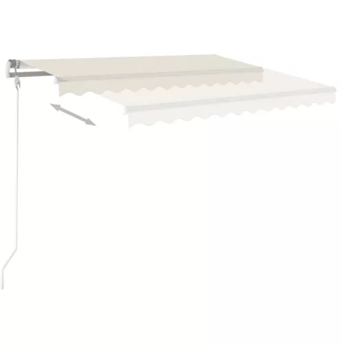  krémszínű kézzel kihúzható napellenző 450 x 300 cm