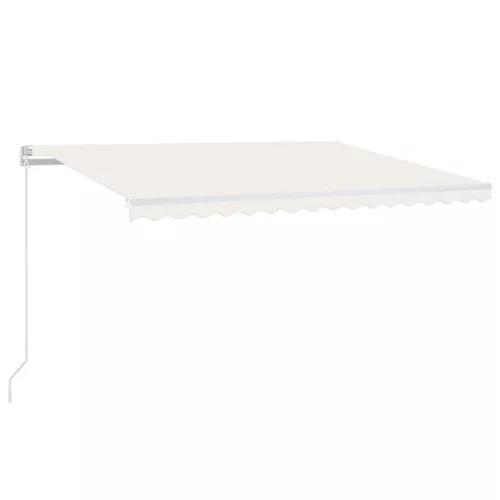  krémszínű kézzel kihúzható LED-es napellenző 450 x 300 cm