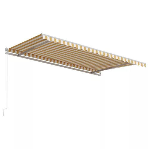  sárga és fehér automata napellenző 450 x 300 cm