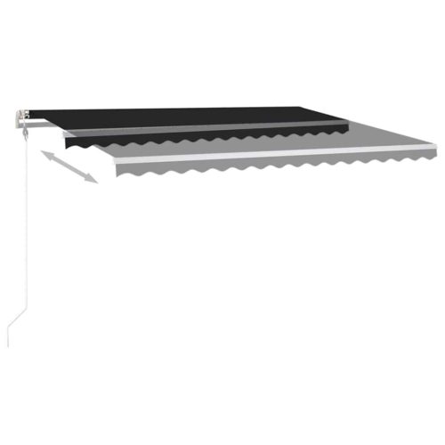  antracitszürke szélérzékelős és LED-es napellenző 450 x 300 cm