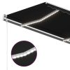  antracitszürke szélérzékelős és LED-es napellenző 450 x 300 cm