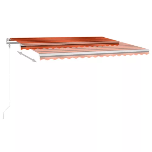  narancssárga-barna szélérzékelős és LED-es napellenző 450x300cm