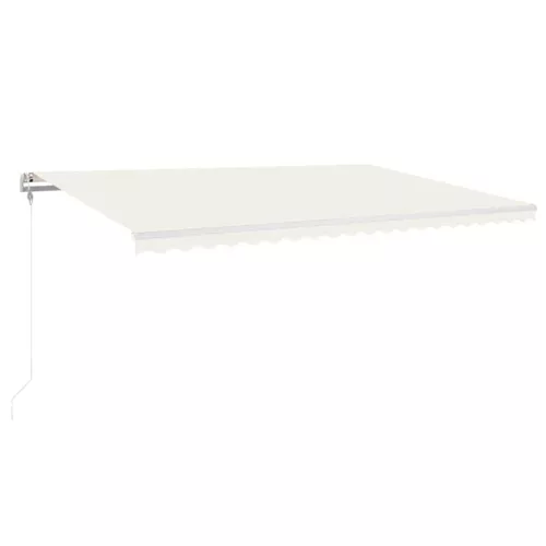  krémszínű automata szélérzékelős és LED-es napellenző 500x300cm