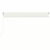  krémszínű automata szélérzékelős és LED-es napellenző 500x300cm