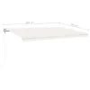  krémszínű automata szélérzékelős és LED-es napellenző 500x300cm