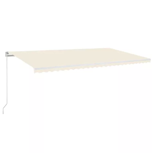  krémszínű kézzel kihúzható LED-es napellenző 600 x 300 cm