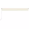  krémszínű kézzel kihúzható LED-es napellenző 600 x 300 cm