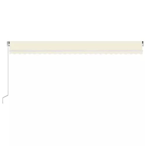  krémszínű kézzel kihúzható LED-es napellenző 600 x 300 cm