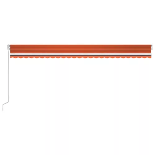  narancs és barna kézzel kihúzható LED-es napellenző 600x300 cm