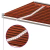  narancs és barna kézzel kihúzható LED-es napellenző 600x300 cm