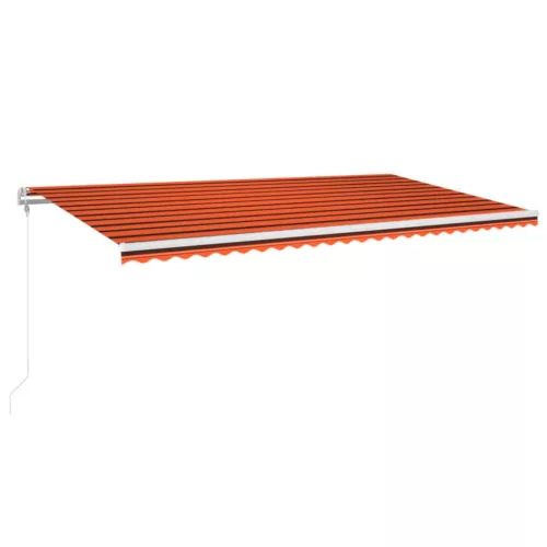  narancssárga-barna szélérzékelős és LED-es napellenző 600x300cm