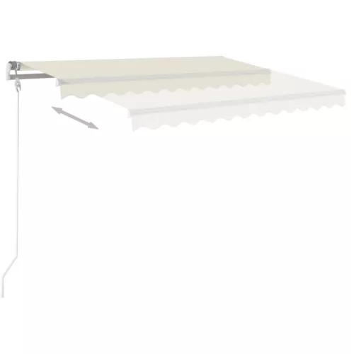  krémszínű kézzel kihúzható napellenző 400 x 350 cm