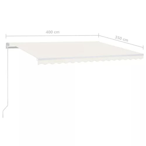  krémszínű kézzel kihúzható napellenző 400 x 350 cm