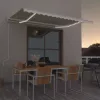  krémszínű automata szélérzékelős és LED-es napellenző 400x350cm