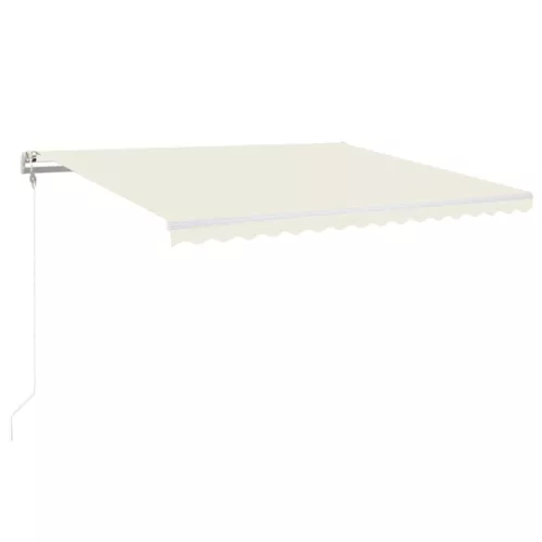  krémszínű automata szélérzékelős és LED-es napellenző 400x350cm