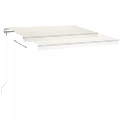  krémszínű automata szélérzékelős és LED-es napellenző 400x350cm
