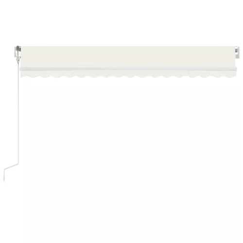  krémszínű automata szélérzékelős és LED-es napellenző 400x350cm