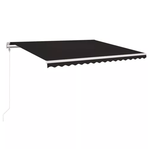  antracitszürke szélérzékelős és LED-es napellenző 400x350 cm