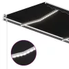  antracitszürke szélérzékelős és LED-es napellenző 400x350 cm