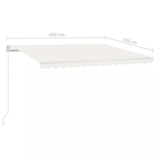  krémszínű kézzel kihúzható napellenző 450 x 350 cm