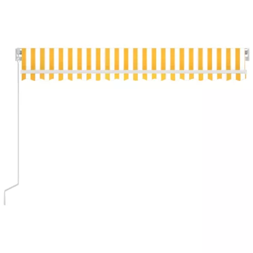  sárga és fehér kézzel kihúzható napellenző 450 x 350 cm