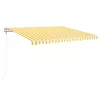  sárga-fehér szélérzékelős és LED-es napellenző 450 x 350 cm