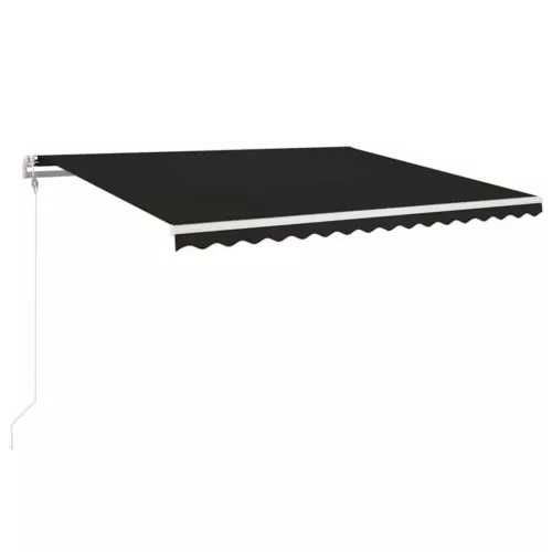  antracitszürke szélérzékelős és LED-es napellenző 450 x 350 cm