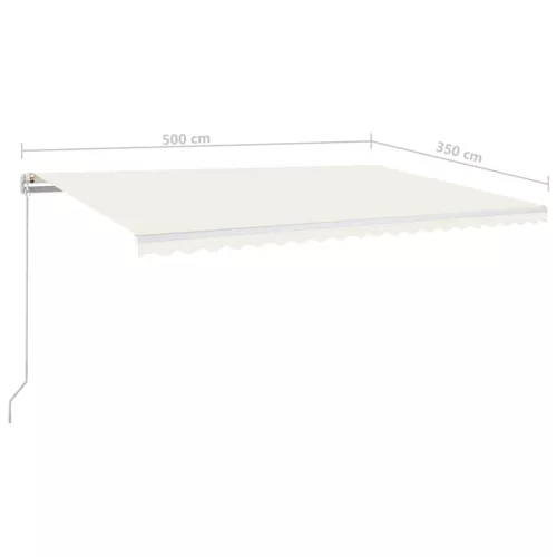  krémszínű kézzel kihúzható napellenző 500 x 350 cm