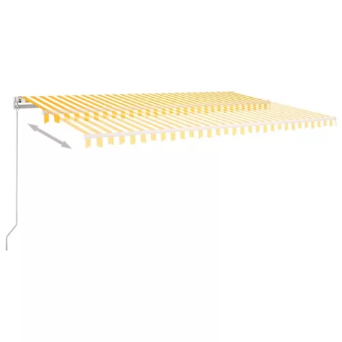  sárga és fehér kézzel kihúzható napellenző 500 x 350 cm