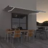  krémszínű kézzel kihúzható LED-es napellenző 500x350 cm