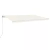  krémszínű kézzel kihúzható LED-es napellenző 500x350 cm