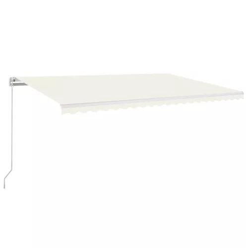  krémszínű kézzel kihúzható LED-es napellenző 500x350 cm