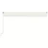  krémszínű kézzel kihúzható LED-es napellenző 500x350 cm