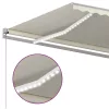  krémszínű kézzel kihúzható LED-es napellenző 500x350 cm