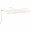  krémszínű kézzel kihúzható LED-es napellenző 500x350 cm