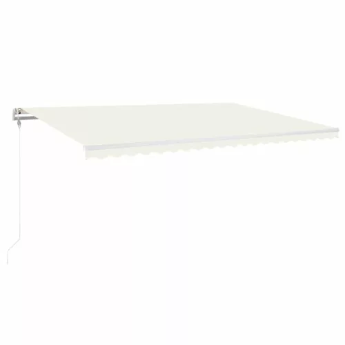  krémszínű automata szélérzékelős és LED-es napellenző 500x350cm