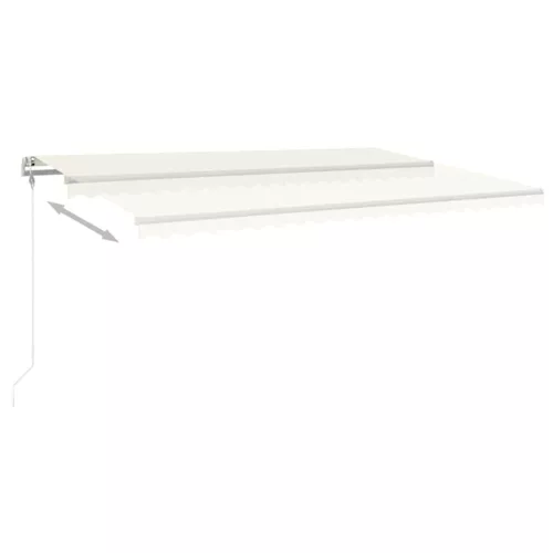  krémszínű automata szélérzékelős és LED-es napellenző 500x350cm