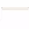  krémszínű automata szélérzékelős és LED-es napellenző 500x350cm