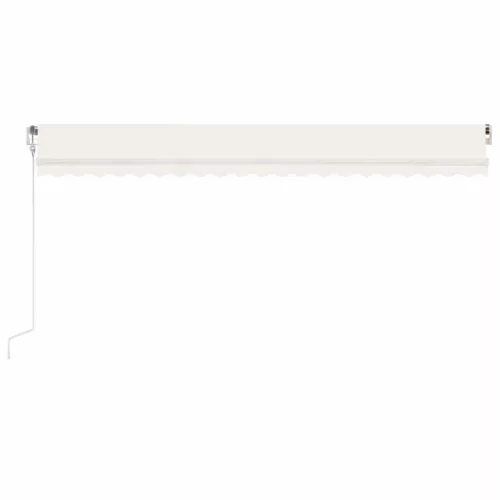 krémszínű automata szélérzékelős és LED-es napellenző 500x350cm