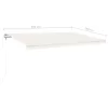  krémszínű automata szélérzékelős és LED-es napellenző 500x350cm