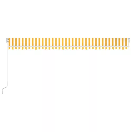  sárga és fehér kézi napellenző 600 x 350 cm