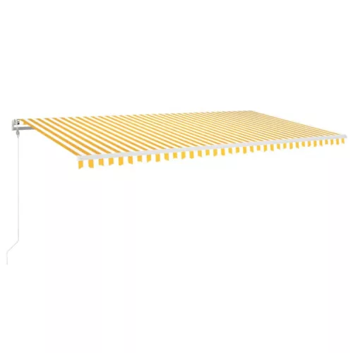  sárga és fehér automata napellenző 600 x 350 cm