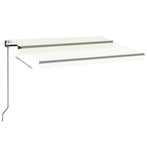  krémszínű automata szélérzékelős és LED-es napellenző 350x250cm