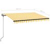  sárga-fehér szélérzékelős és LED-es napellenző 350 x 250 cm