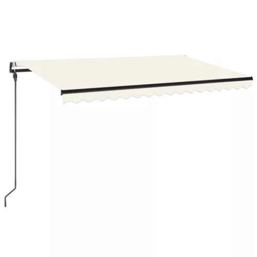  krémszínű automata szélérzékelős és LED-es napellenző 450x300cm